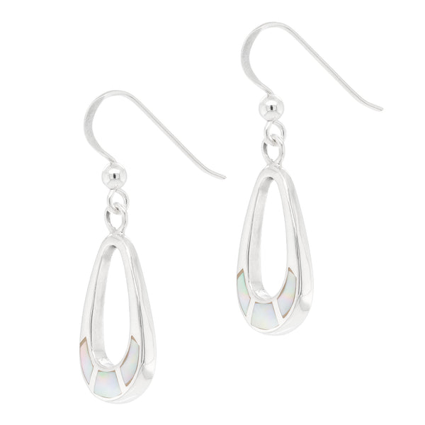 Shell Drop Cutout Sterling Silver 925 Hook Earrings