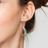 Infinity Asymmetric Drop Cutout Abalone Sterling Silver 925 Hook Earrings