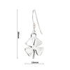 Four Leaf Clover Sterling Silver 925 Hook Earrings