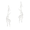 Reindeer Silhouette Sterling Silver 925 Hook Earrings