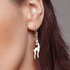 Reindeer Silhouette Sterling Silver 925 Hook Earrings