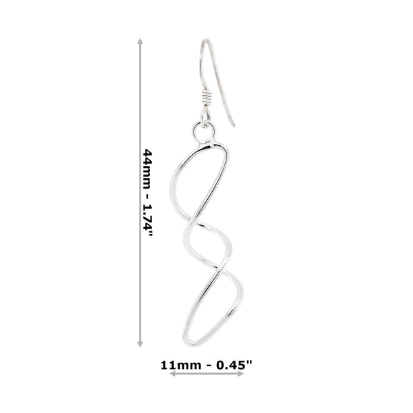 Double Twist Wirework Loop Sterling Silver 925 Hook Earrings