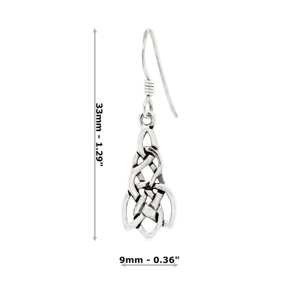 Celtic Knot Sterling Silver 925 Hook Earrings