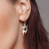 Cat Silhouette Sterling Silver Hook Earrings