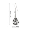 Teardrop Filigree Sterling Silver 925 Hook Earrings