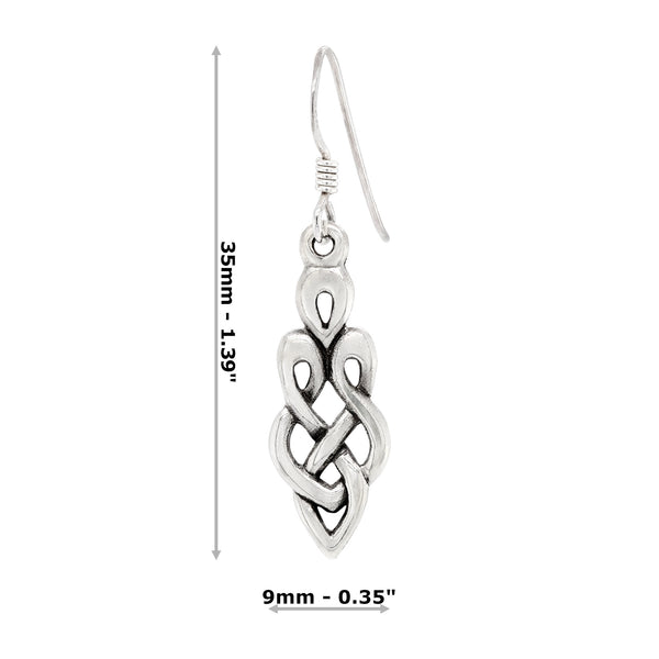 Celtic Knot Sterling Silver 925 Hook Earrings