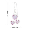 Trio Heart Coloured Shell Sterling Silver 925 Hook Earrings