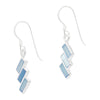 Triple Slanted Rectangle Coloured Shell Sterling Silver 925 Hook Earrings