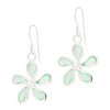 Five Petal Flower Coloured Shell Sterling Silver 925 Hook Earrings