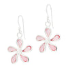 Five Petal Flower Coloured Shell Sterling Silver 925 Hook Earrings