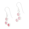 Triple Offset Circles Coloured Shell Sterling Silver 925 Hook Earrings