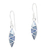 Almond Shaped Coloured Shell Sterling Silver 925 Hook Earrings