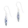 Almond Shaped Coloured Shell Sterling Silver 925 Hook Earrings