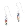 Almond Shaped Coloured Shell Sterling Silver 925 Hook Earrings