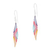 Striped Diamond Coloured Shell Sterling Silver 925 Hook Earrings