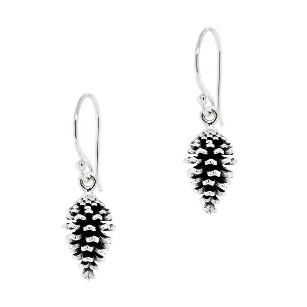 Pinecone Small Sterling Silver 925 Hook Earrings