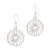 Flower Cutout Circular Sterling Silver 925 Hook Earrings