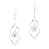 Cage Almond Ball Twist Sterling Silver 925 Hook Earrings