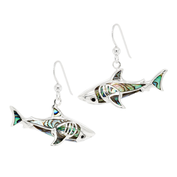 Shark Shell Sterling Silver 925 Hook Earrings