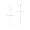 Crucifix Cross Large Thin Sterling Silver 925 Hook Earrings