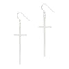 Crucifix Cross Large Thin Sterling Silver 925 Hook Earrings