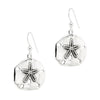 Sand Dollar Sea Urchin Sterling Silver 925 Hook Earrings