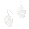 Leaf Cutout Circular Matte Sterling Silver 925 Hook Earrings