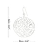 Leaf Cutout Circular Matte Sterling Silver 925 Hook Earrings