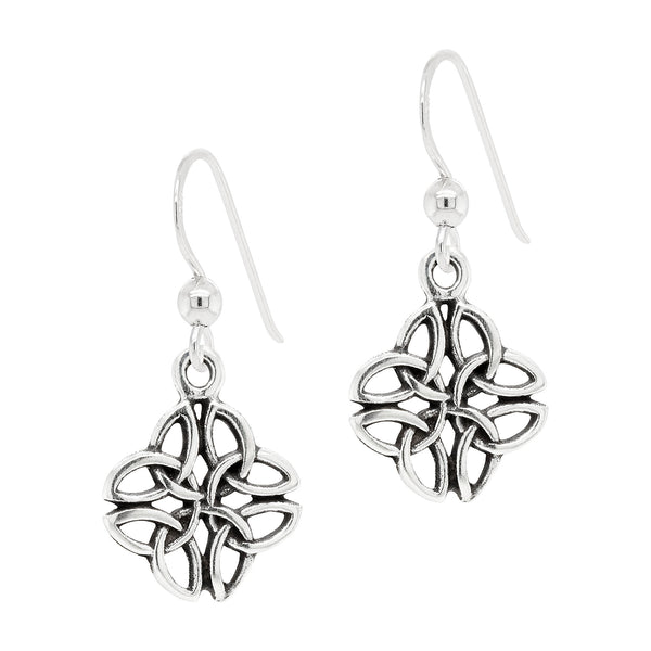 Celtic Knot Dara Sterling Silver 925 Hook Earrings