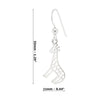 Giraffe Silhouette Cutout Sterling Silver 925 Hook Earrings