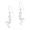 Flamingo Pair Sterling Silver 925 Hook Earrings