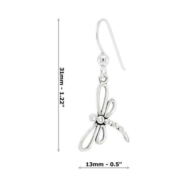 Dragonfly Pair Sterling Silver 925 Hook Earrings