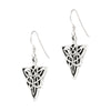 Celtic Knot Upside Down Triangle Sterling Silver 925 Hook Earrings