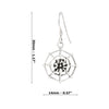 Spider on Web Halloween Sterling Silver 925 Hook Earrings