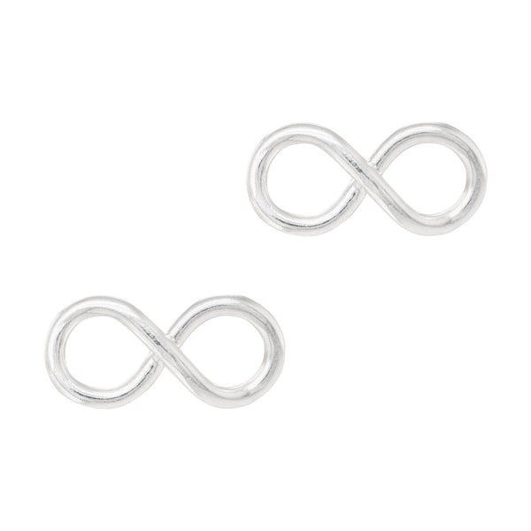 Infinity Looped Sterling Silver 925 Stud Earrings