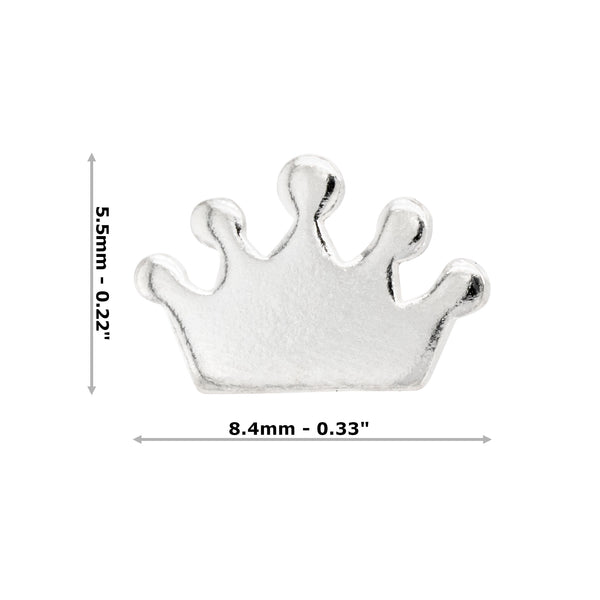 Crown Silhouette Sterling Silver 925 Studs