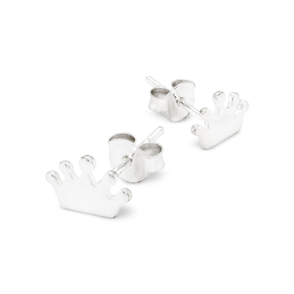 Crown Silhouette Sterling Silver 925 Studs