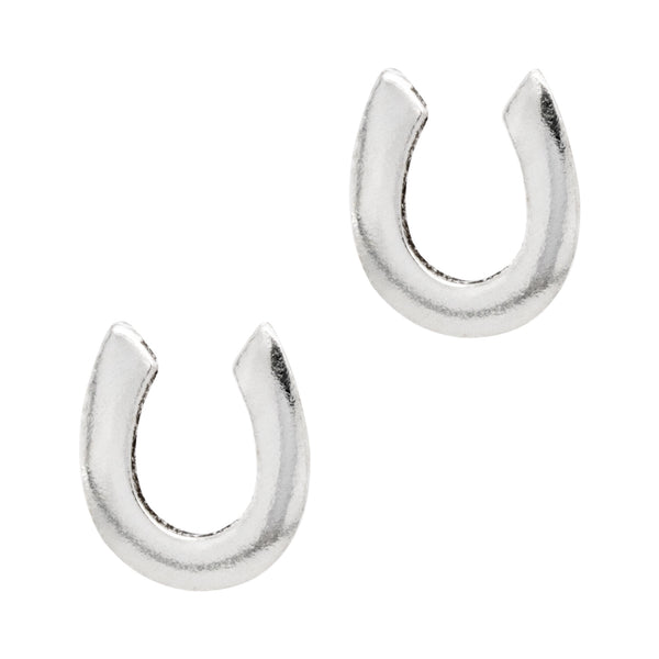 Horseshoe Good Luck Sterling Silver 925 Studs