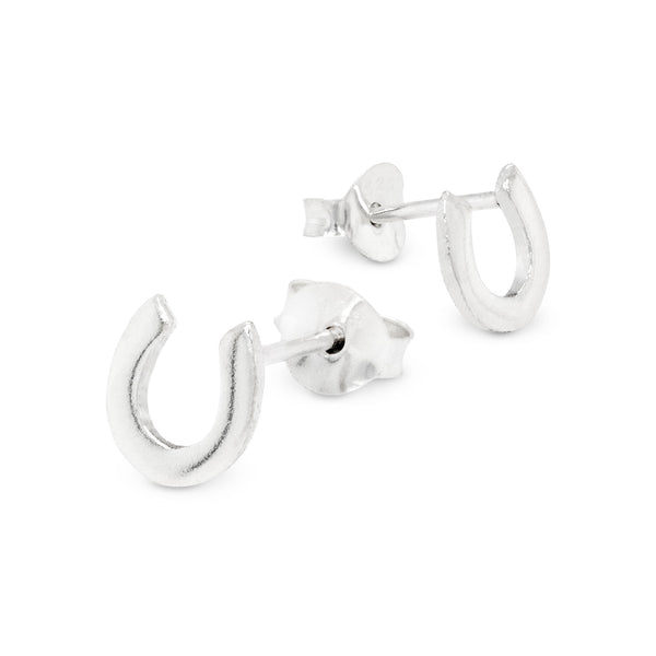 Horseshoe Good Luck Sterling Silver 925 Studs