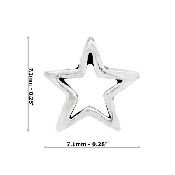 Five Pointed Cutout Star Sterling Silver 925 Studs