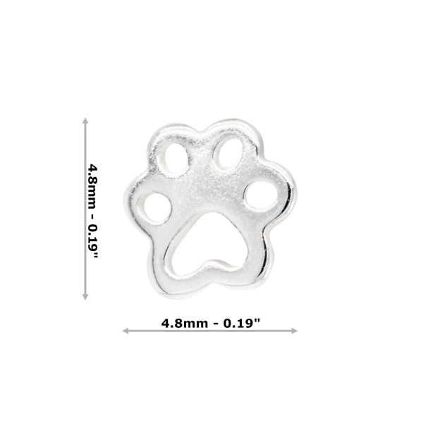 Puppy Paw Cutout Sterling Silver 925 Studs