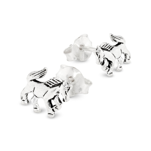 Horse Pony Trotting Sterling Silver 925 Studs