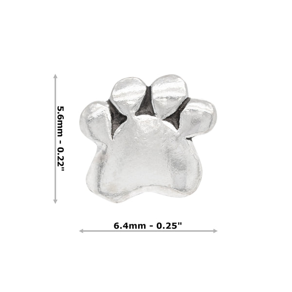 Puppy Paw Silhouette Sterling Silver 925 Studs