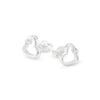 Love Heart Single Cubic Zirconia Sterling Silver 925 Stud Earrings