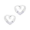 Love Heart Twist Asymmetric Cubic Zirconia Sterling Silver 925 Stud Earrings