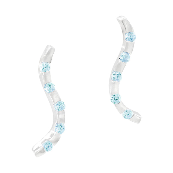 Coloured Diamante Twist Block Sterling Silver 925 Stud Earrings