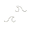 Surf Wave Sterling Silver 925 Stud Earrings