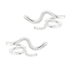 Double Surf Wave Sterling Silver 925 Stud Earrings