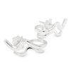 Double Surf Wave Sterling Silver 925 Stud Earrings