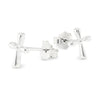 Rounded Crucifix Cross Sterling Silver 925 Stud Earrings